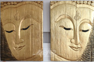 Paar asiat. Gesichts-Reliefs