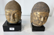 2 Buddhaköpfe, goldfarben