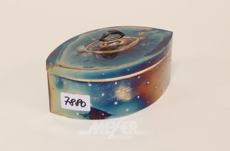 ovale Deckeldose, 925er Silber