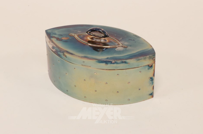 ovale Deckeldose, 925er Silber