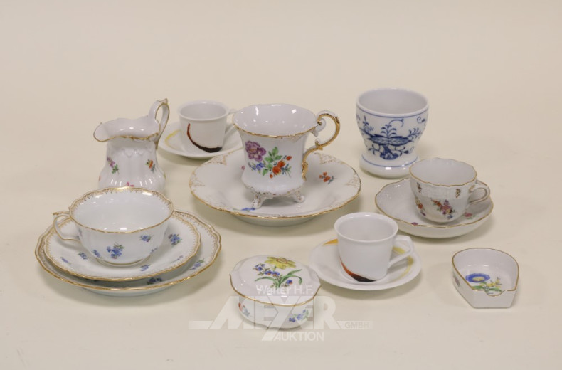 Posten versch. Porzellanteile, MEISSEN: