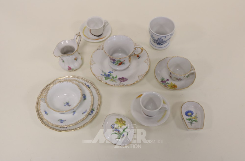 Posten versch. Porzellanteile, MEISSEN:
