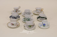 8 versch. Mokka-Sammeltassen, MEISSEN