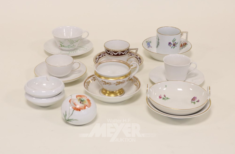 Posten versch. Porzellanteile, KPM: