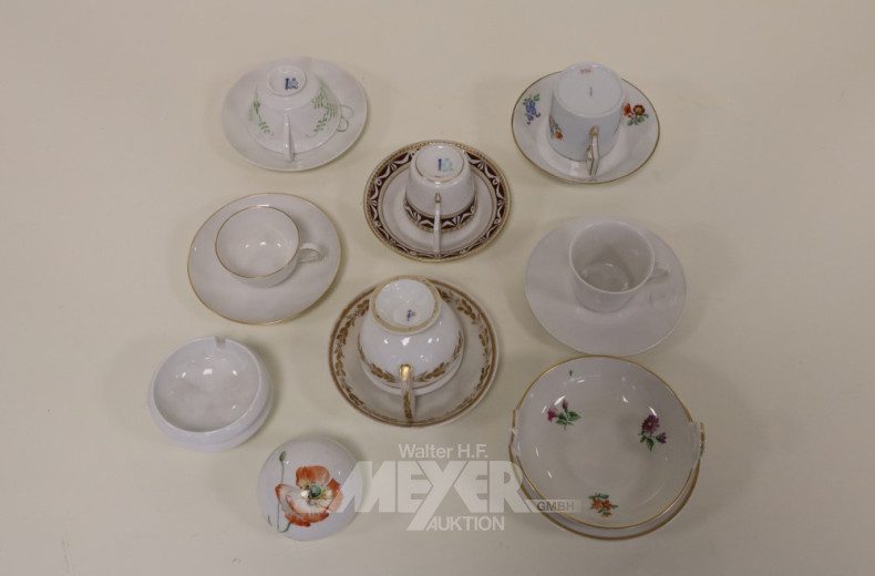 Posten versch. Porzellanteile, KPM: