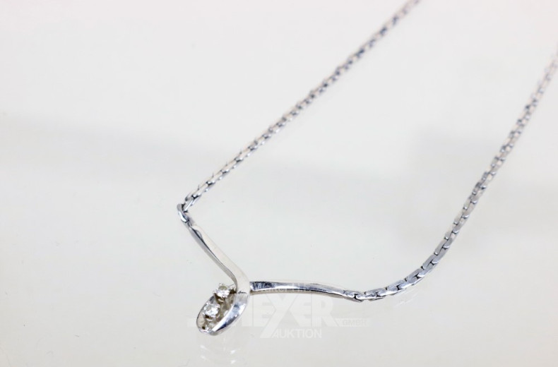 Kette in 333er WG, mit 2 Diamanten