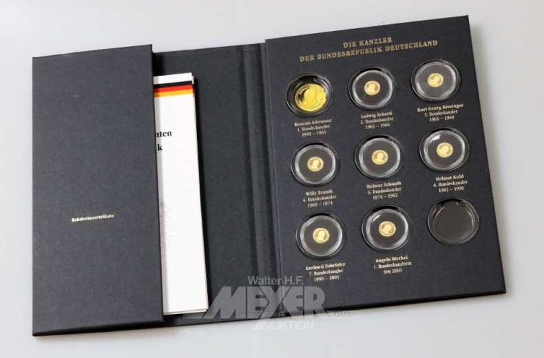Kassette mit 7 Sonderprägungen, Gold