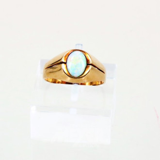 Ring, 585er GG, mit 1 Opal
