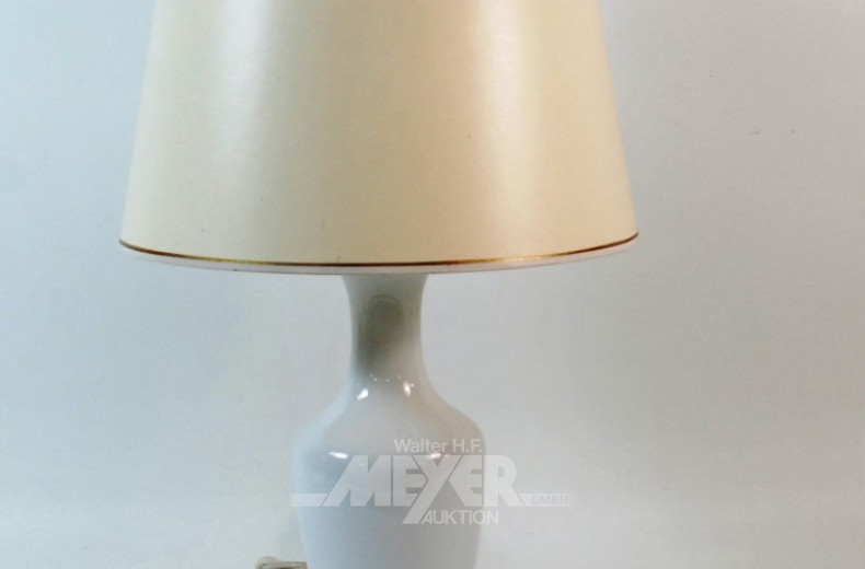 Tischlampe, Porzellanfuß weiß