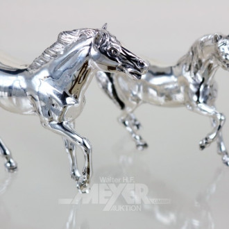 2 Silberfiguren ''Pferde'', 800er Silber