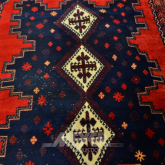 Orientteppich, rot/blaugrundig