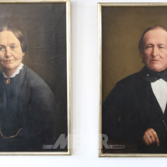 2 Gemälde ''Damen/Herren-Portraits''