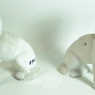 Paar Porzellan-Puff-Hunde, Höhe: 20 cm