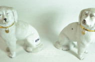 Paar Porzellan-Puff-Hunde, Höhe: 20 cm