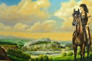 gr. Gemälde/Kopie ''Herrin der Pferde''