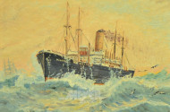 Gemälde ''Schiff auf hoher See''