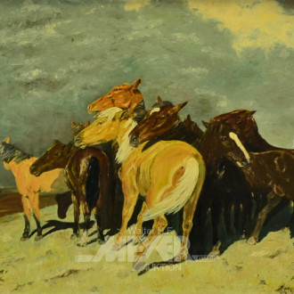 Gemälde ''Wildpferde am Strand''