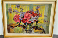 Gemälde ''Rosen'', l.u.bez.: Klefenhausen