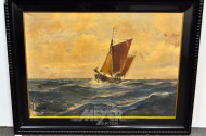Gemälde, ''Ewer auf hoher See''