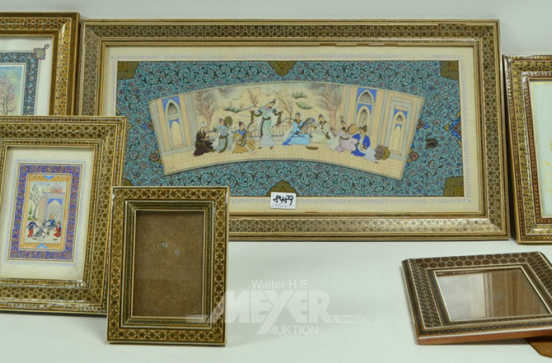 Posten versch. Rahmen und ein persisches