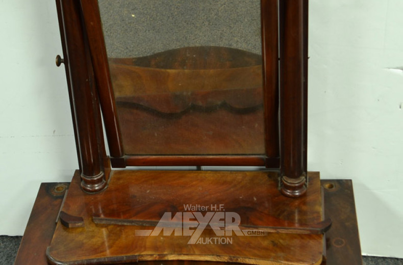 Tisch-Schminkspiegel, 19. Jh, Mahagoni