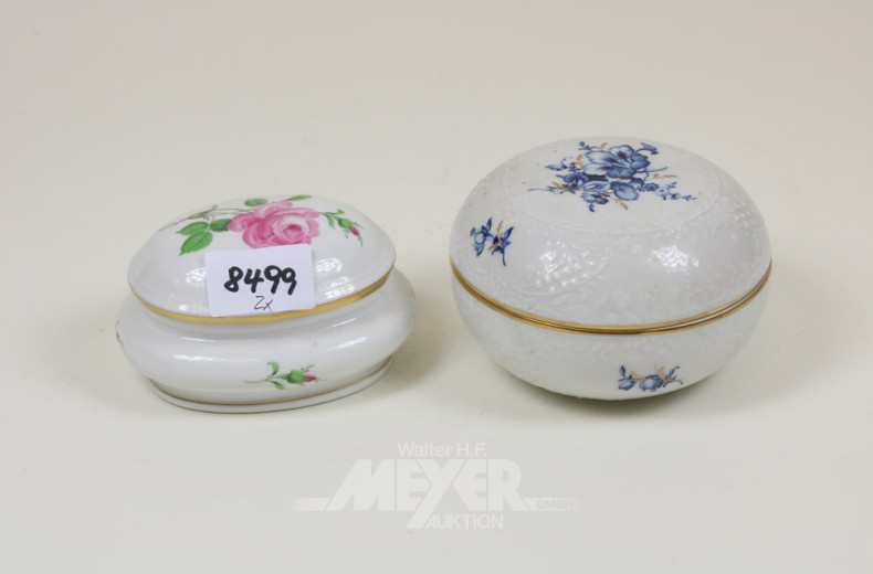 2 Porz.-Deckeldosen, MEISSEN
