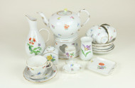 21 Porz.-Teile, MEISSEN: Streublumendekor,