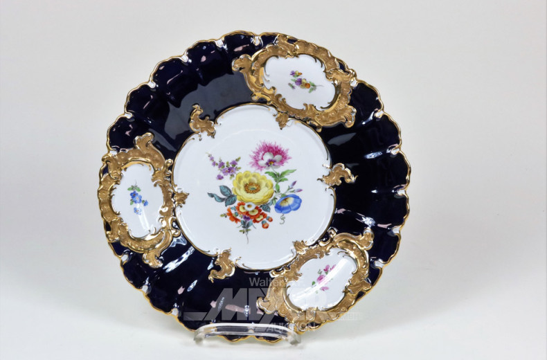 Porz.-Prunkteller, MEISSEN, blau,