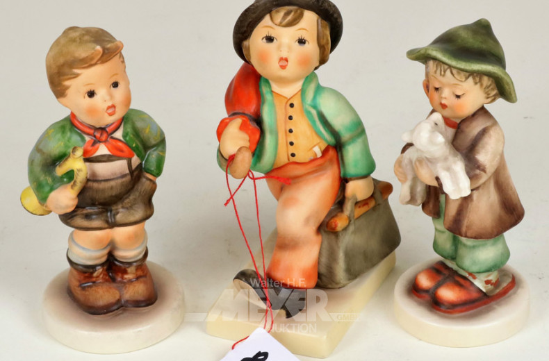 3 Porz.-Fig., GOEBEL, ''Junge m. Lamm,