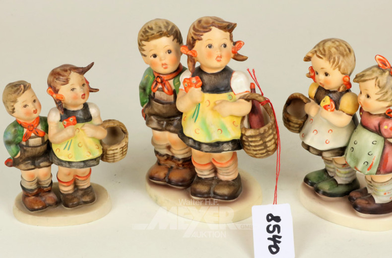 3 Porz.-Figurengruppen, GOEBEL,