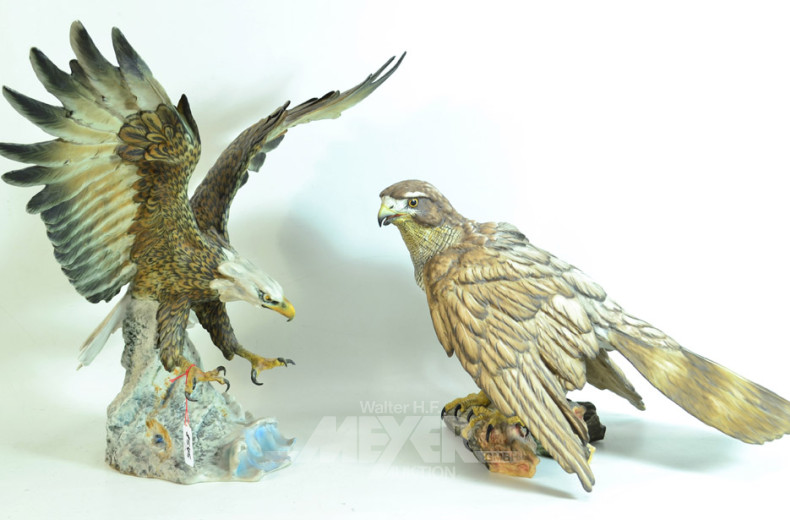 2 Porz.-Figuren, KAISER, ''Greifvögel''