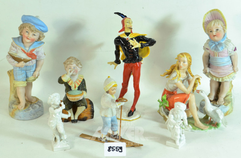 8 versch. Porz.-Figuren, u.a. KPM und