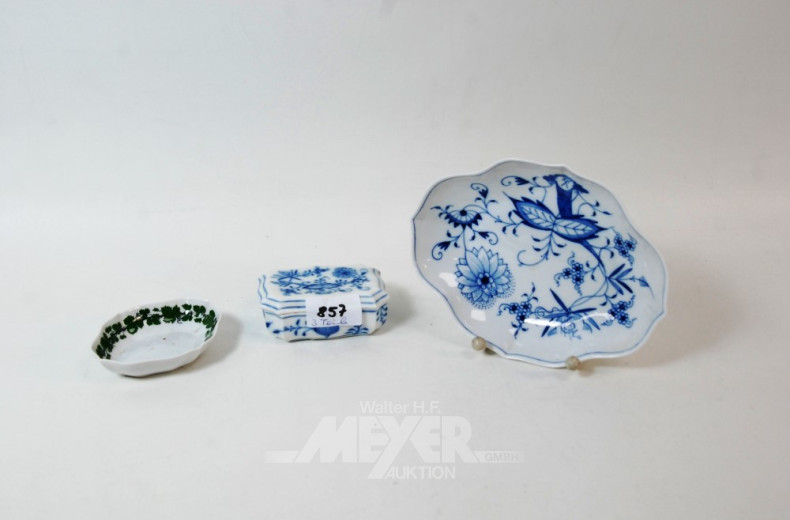 3 Porzellanteile, MEISSEN