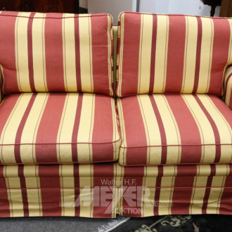 2 Kamin-Sofas, 2-Sitzer, Bezug: rot/beige