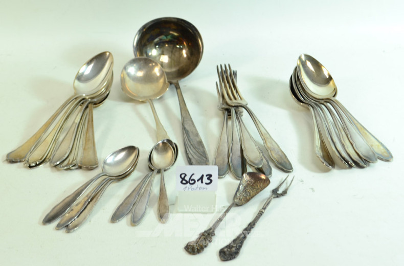 Posten Besteckteile, u.a. Silber