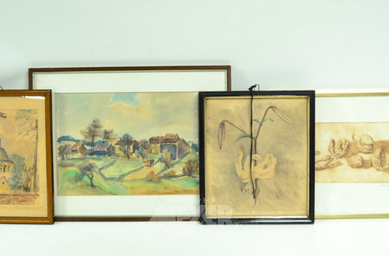 6 Div.Bilder,''Kirchen/Dorfansichten''