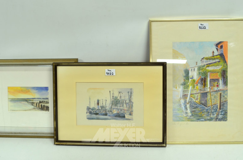 5 Div. Bilder ''Segelboote/Hausansichten''