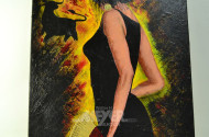 Gemälde, ''Flamencotänzerin'' Öl/Lw.,