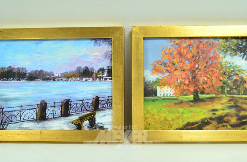 4 Gemälde ''Hamburgansichten''