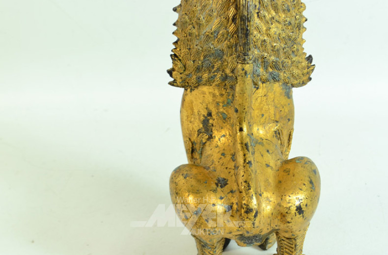 Messingfigur ''sitzender Löwe''