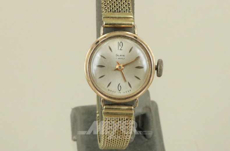 Damenarmbanduhr ''SLAVA'', 585er GG