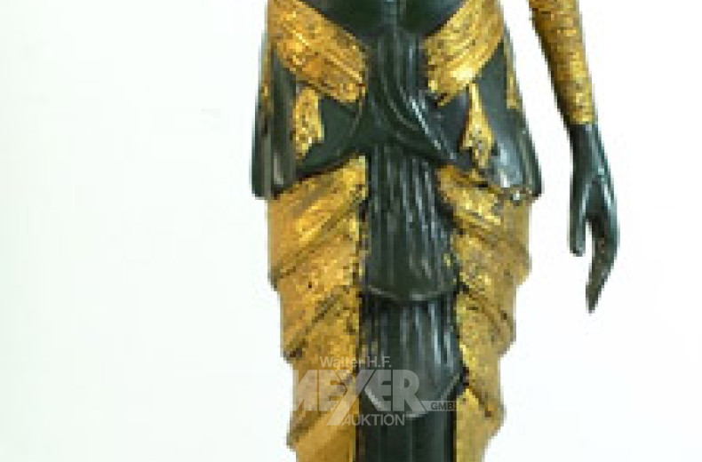 asiat. Tempeltänzerin, stehend, Metall,