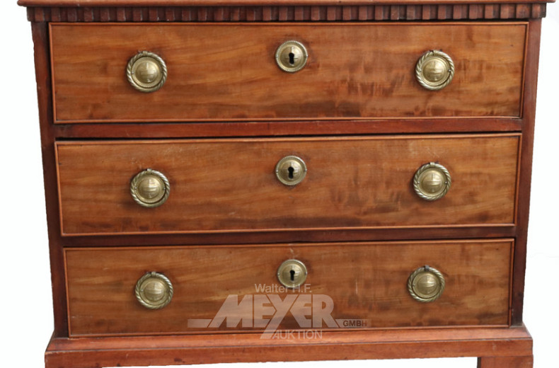 Kommode, 19 Jh., Mahagoni, 3-zügig