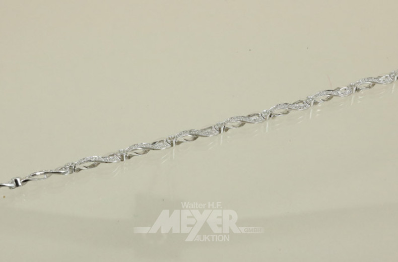 Armband, 585er WG, mit Diamant-Rosen