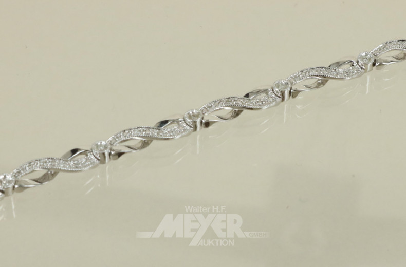 Armband, 585er WG, mit Diamant-Rosen
