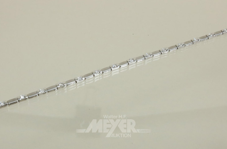 Armband, 585er WG, besetzt mit weißen