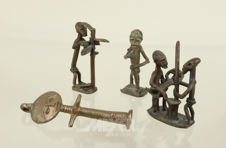 9 versch. Dekofiguren, Marmor, Holz,