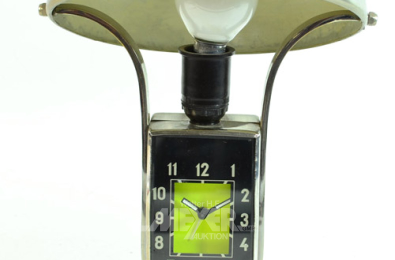 Jugendstil-Tischuhr, mit integr. Lampe,