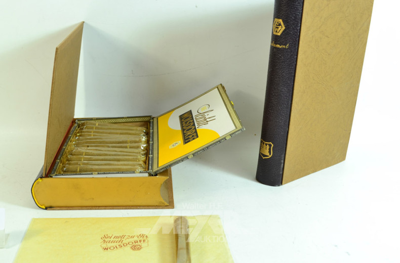 2 Buchkassetten als Zigarrenschachtel,