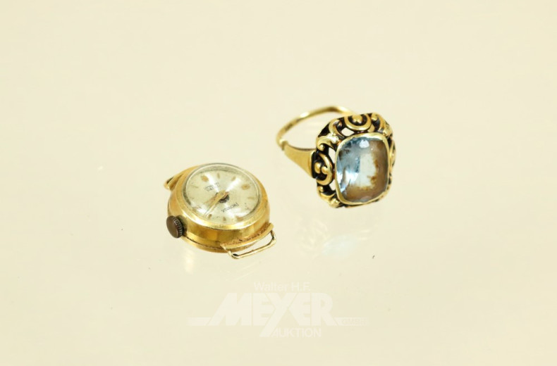 Damenring, 585er GG, besetzt mit